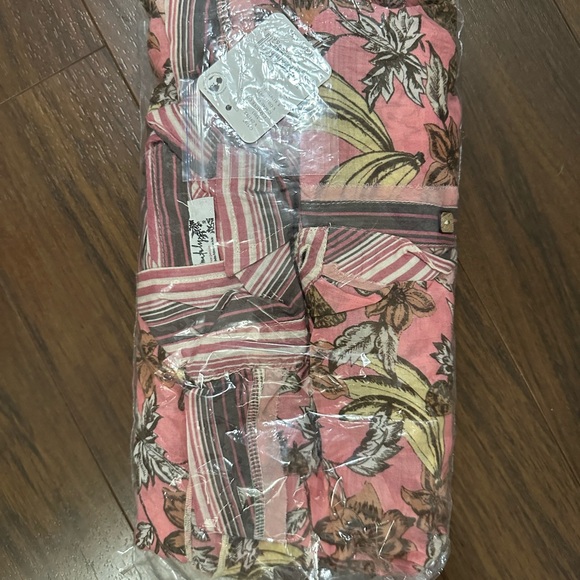 FREE PEOPLE Watching Waves Maxi Shirt / Mauve Combo NWT - Picture 11 of 11